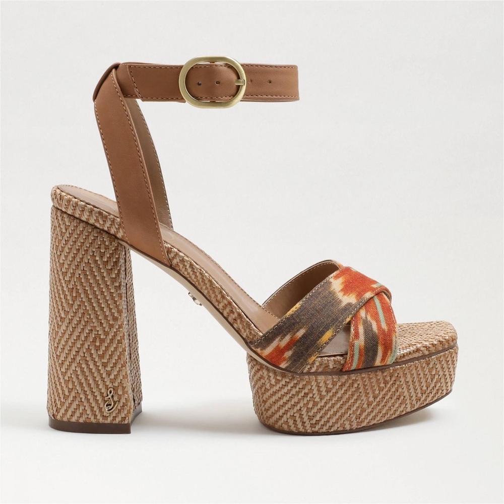 Sam Edelman Nolita Platform Sandals, Orange Multi Size 11, New in Box £150 - Picture 4 of 15